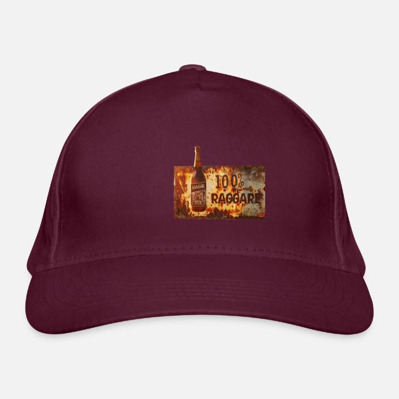 100% Raggare – Sensation de bière rustique - Casquette classique bio - bordeaux
