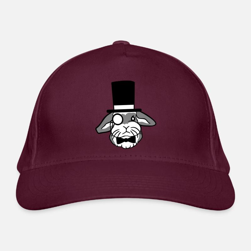 Mr. Bunny Gentleman Top Hat Monocle Glasses Organic Baseball Cap