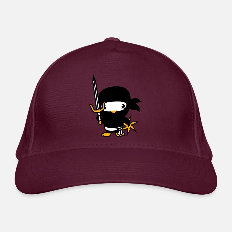 Oiseau Ninja Combattant Assassin Épée Ninja Star Casquette classique bio
