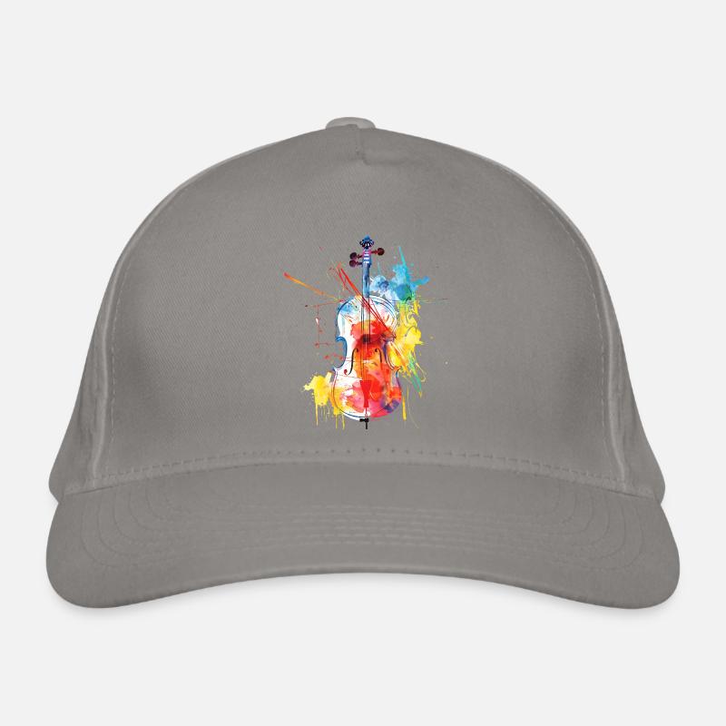 Farbenfrohe Violinenkunst Bio-Baseballkappe