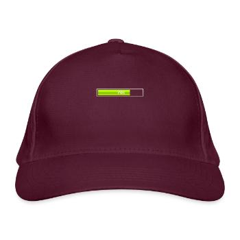 Loading bar is loading - Organic Baseball Cap - burgundy - Front