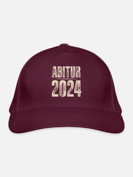 Abitur 2024 - Bio-Baseballkappe - Burgunderrot