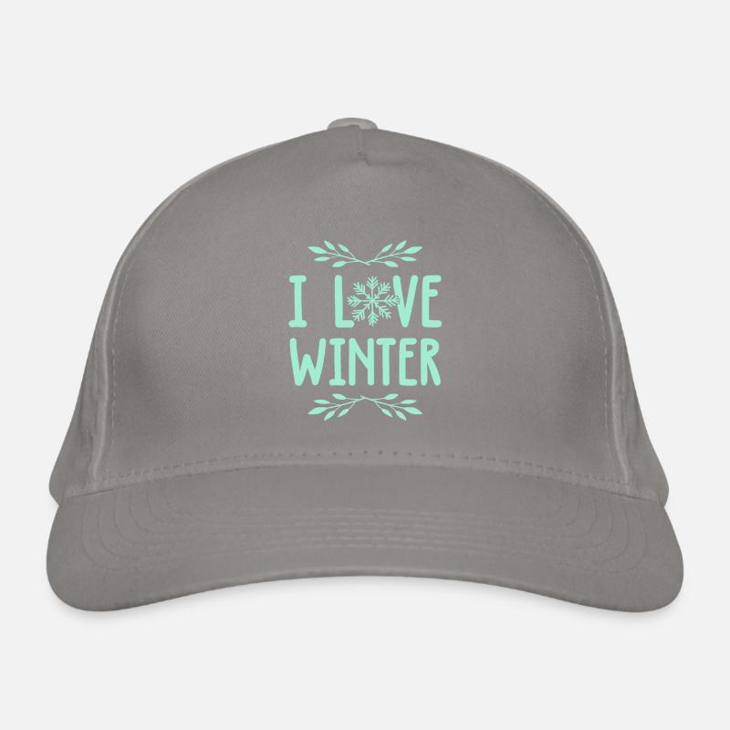 I Love Winter Organic Baseball Cap