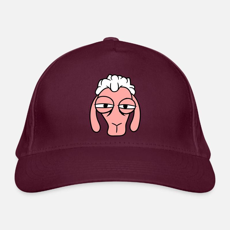 Schaf Skeptisch Kritischer Blick Gesicht Kopf Cool Bio-Baseballkappe