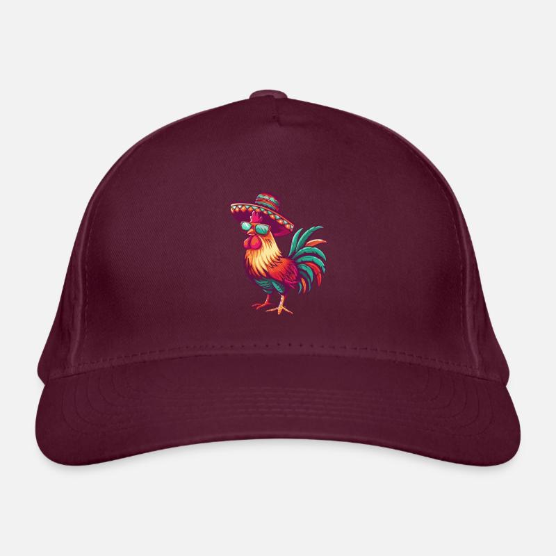 Rooster Comic Funny Sombrero Organic Baseball Cap