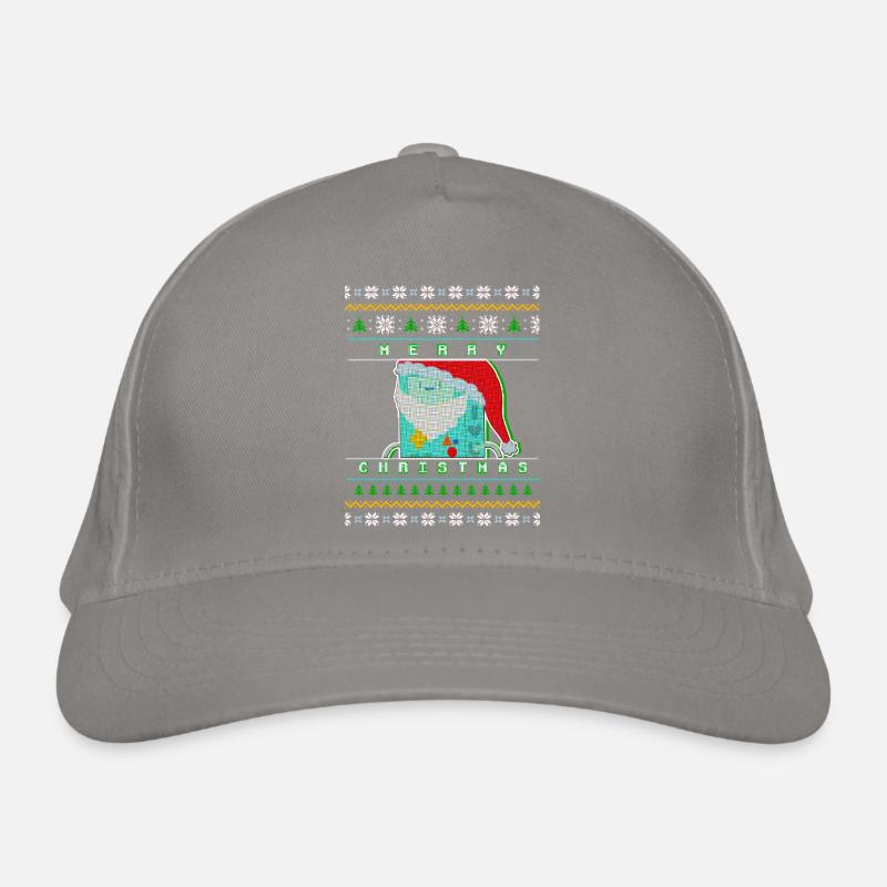 Joyeux Noël Pixel Santa « Pull de Noël moche » Casquette classique bio