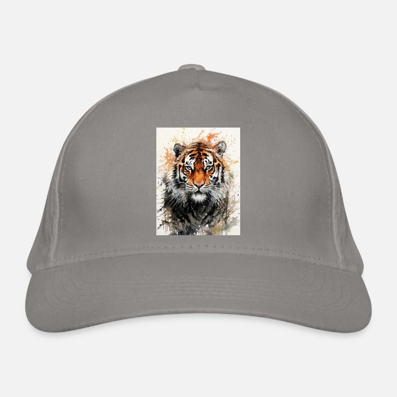Tiger in Aquarell Bio-Baseballkappe