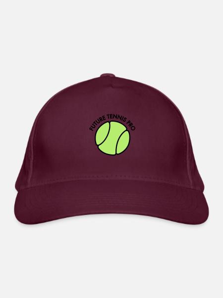 Tennis - Bio-Baseballkappe - Burgunderrot - Vorne
