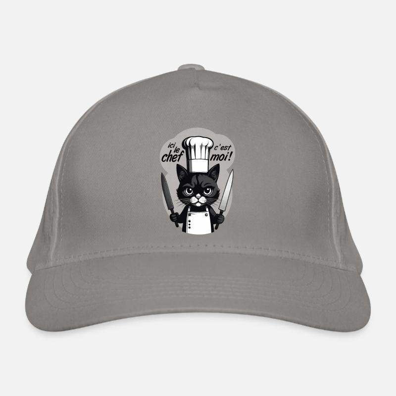 ici le chef c'est moi ! humour chat chef cuisine Casquette classique bio