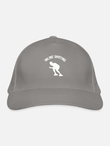 Inline Skating - Organic Baseball Cap - light grey - Front