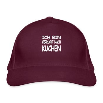 Kuchen - Bio-Baseballkappe - Burgunderrot - Vorne