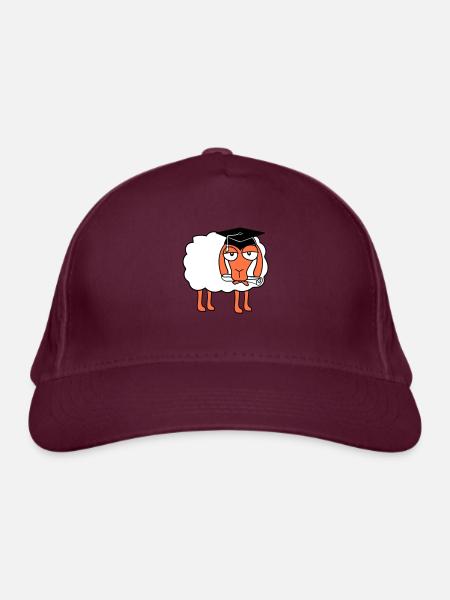 Mouton École Certificat Diplôme Universitaire Abi Étudiants - Casquette classique bio - bordeaux  - Devant