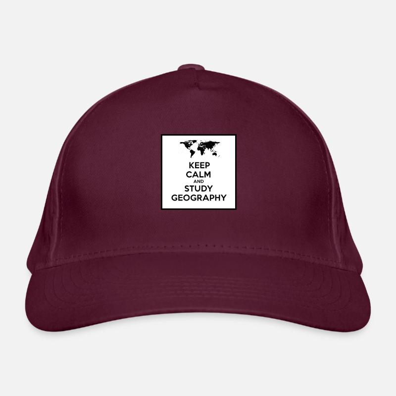 keep calm and study geography - Casquette classique bio - bordeaux 