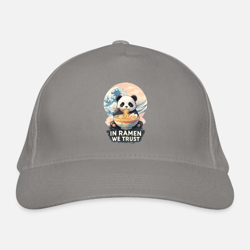 Panda Ramen Great Wave Japan Organic Baseball Cap