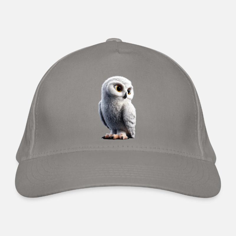 Schneeeule Weiße Eule Kauz Uhu Owl Schnee Eulen Bio-Baseballkappe