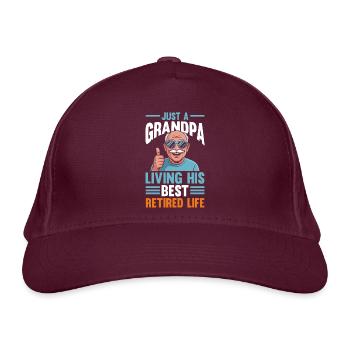 Grandfather Papaw Pop Gramps Granddad Grandpa - Bio-Baseballkappe - Burgunderrot - Vorne