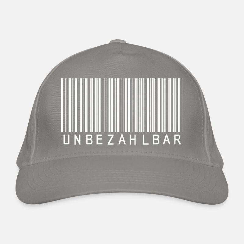 Barcode UNBEZAHLBAR weiß Bio-Baseballkappe