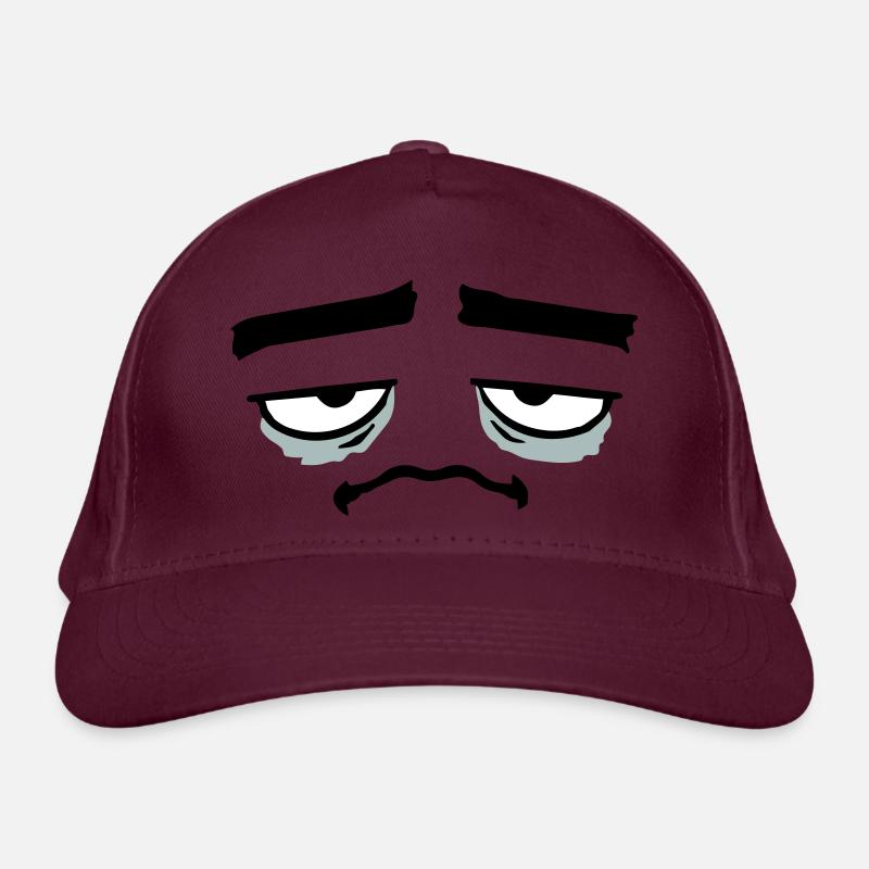 Grumpy sad disappointed face funny Organic Baseball Cap
