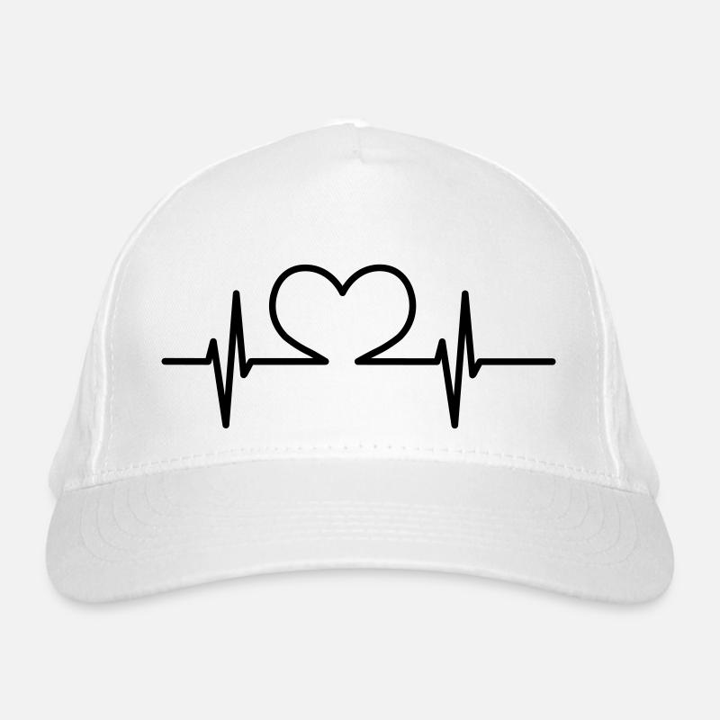 Heartbeat - Bio-Baseballkappe - Weiß