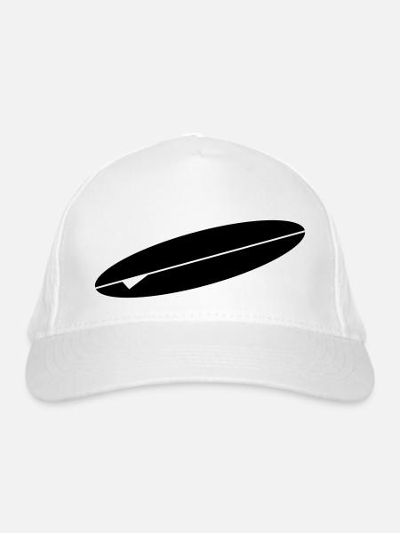 surfboard - Organic Baseball Cap - white - Front