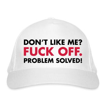Fuck Off - Organic Baseball Cap - white - Front