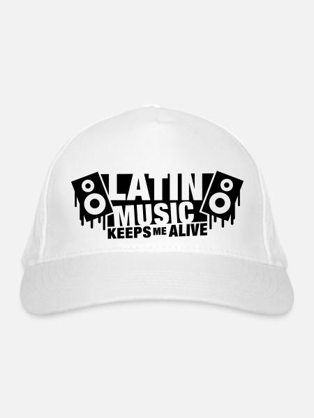latin__music___f1 - Organic Baseball Cap - white - Front