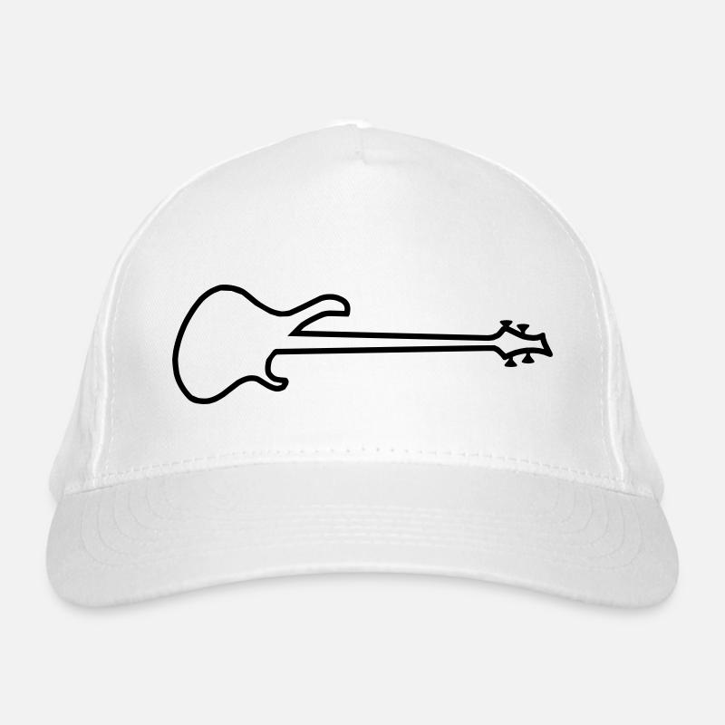 e-bass-silouette - Bio-Baseballkappe - Weiß
