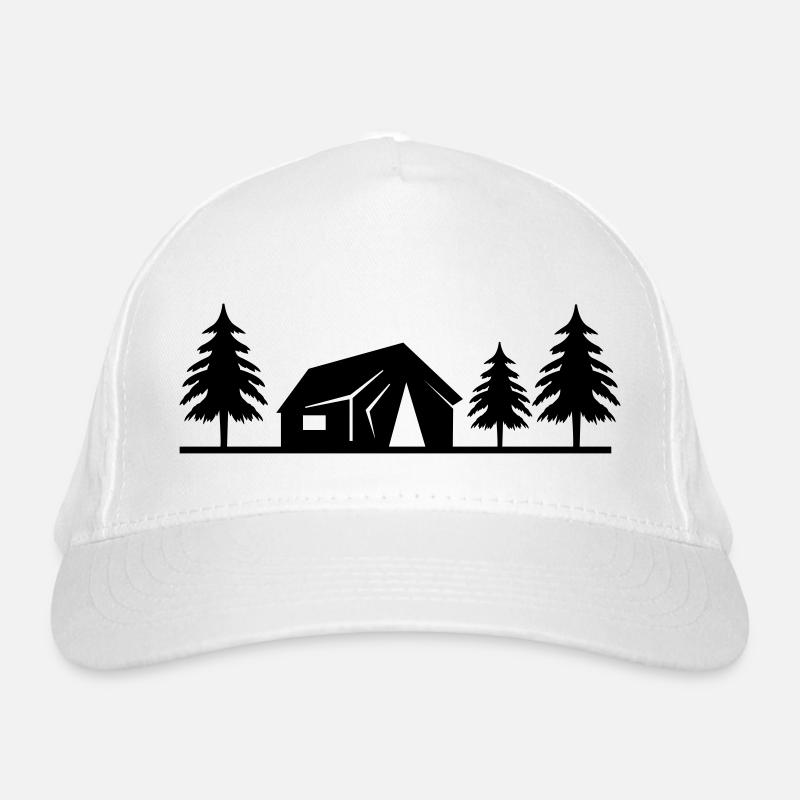 hütte im wald Bio-Baseballkappe