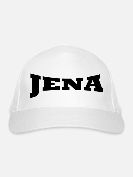 Jena lettering - Organic Baseball Cap - white