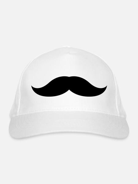 Moustache 4 - Organic Baseball Cap - white - Front