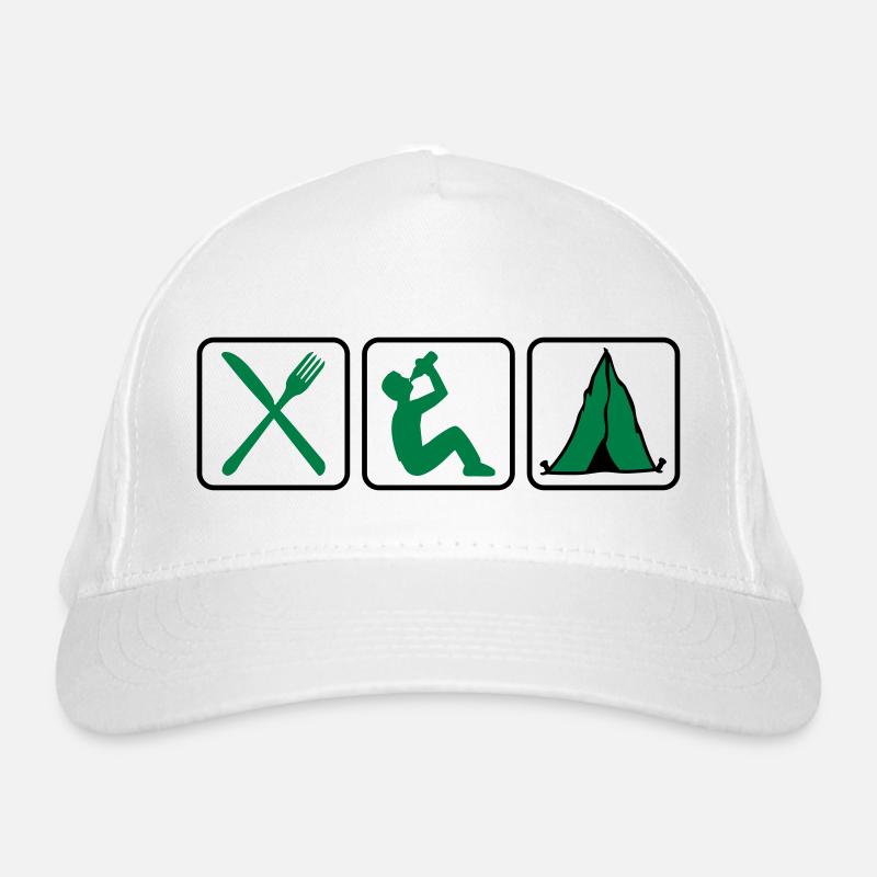 Eat Drink camp tent tents drinking alcohol beer pa Organic Baseball Cap