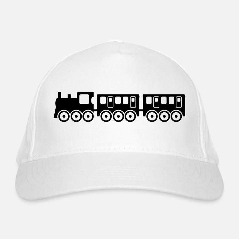 train - Organic Baseball Cap - white