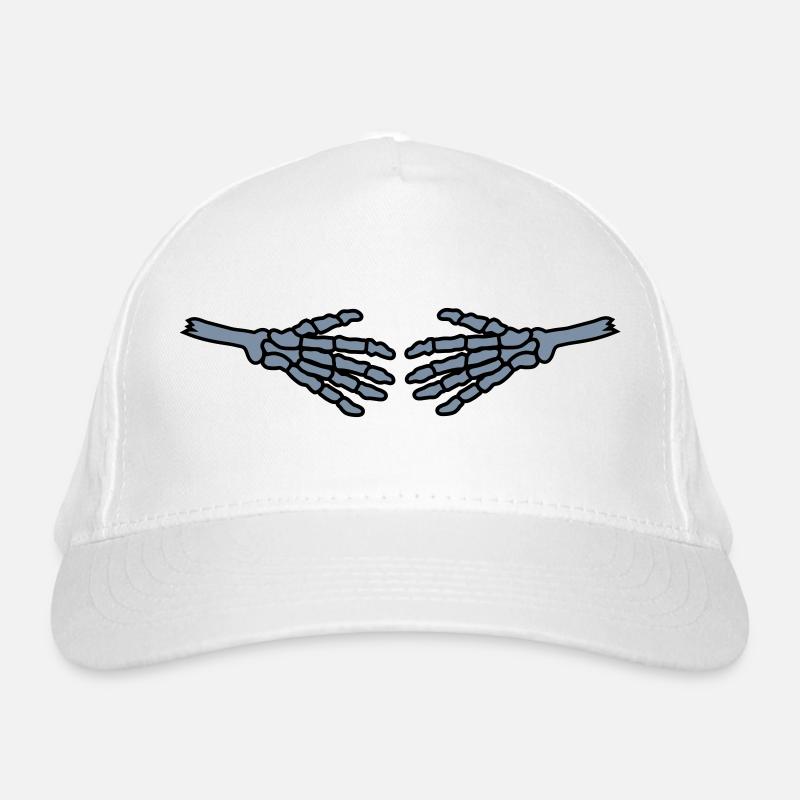 Shaking Hands Skeleton Halloween Organic Baseball Cap