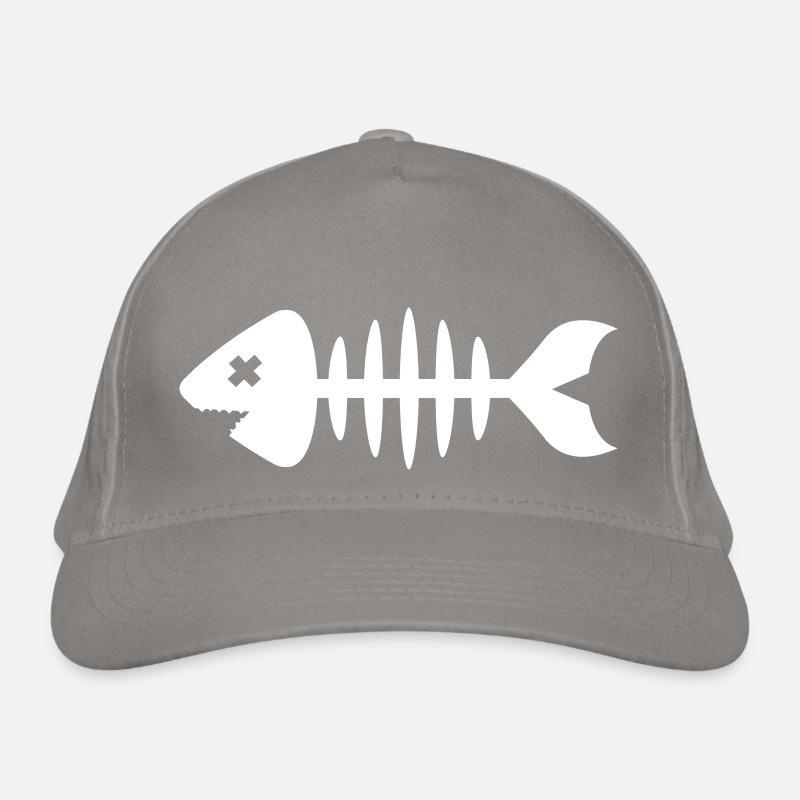 Fish Symbol Bone Bone Organic Baseball Cap