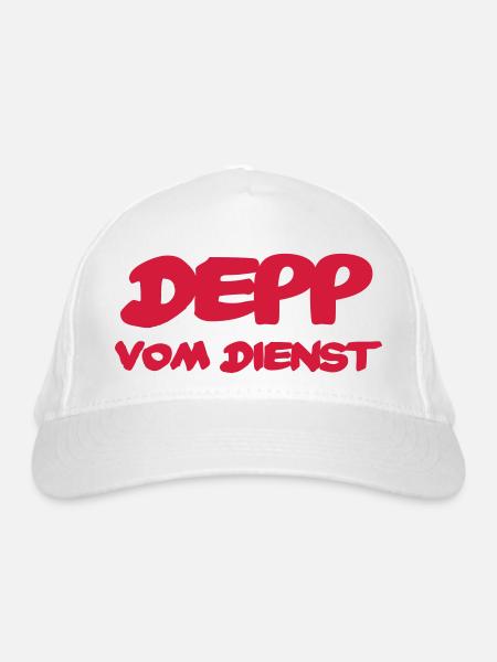 Depp vom Dienst - Bio-Baseballkappe - Weiß