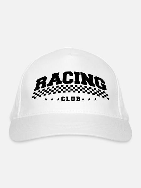racing_club_design_1 - Bio-Baseballkappe - Weiß