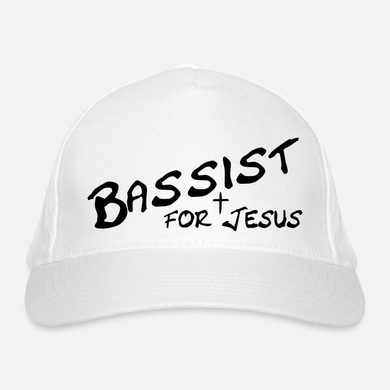 bassist for jesus by csDesign - Bio-Baseballkappe - Weiß