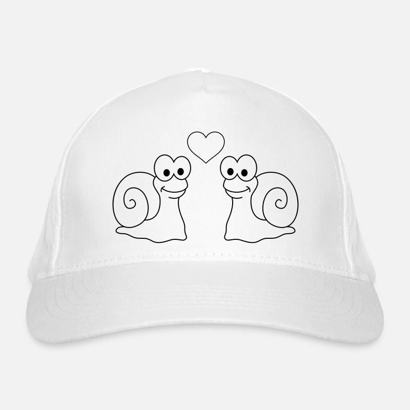 Snail Comic Couple Love Organic Baseball Cap