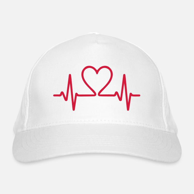 ecg heart beat line qrs complex Organic Baseball Cap