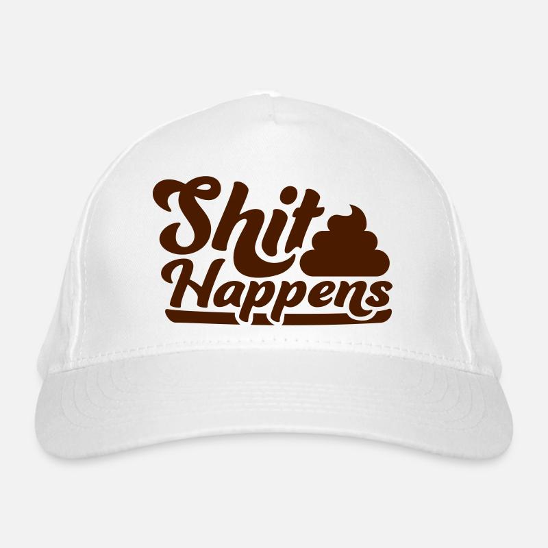 Feces pile shit happens Organic Baseball Cap