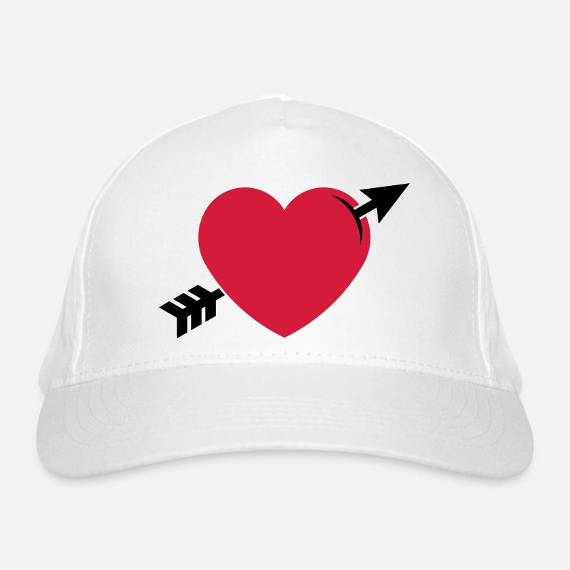 Coeur avec flèche d’amour (En amour / Saint Valentin 2C) Casquette classique bio