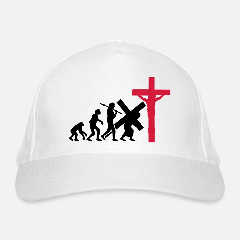 evolution mensch jesus christus glauben kreuz kreu Bio-Baseballkappe