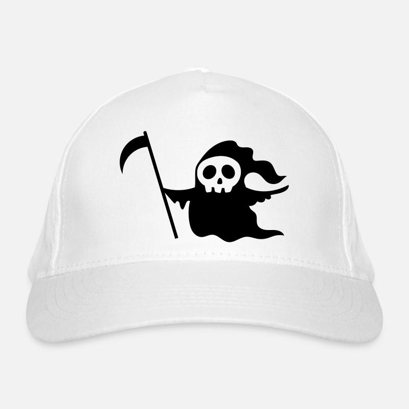 Walking death skull with a scythe Organic Baseball Cap