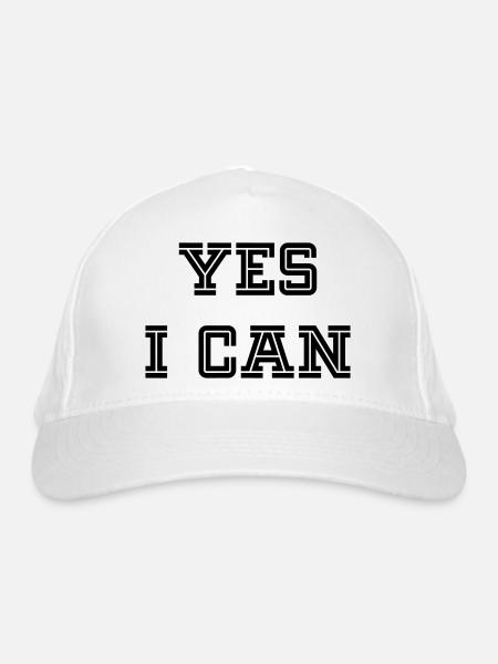 YES I CAN - Organic Baseball Cap - white - Front