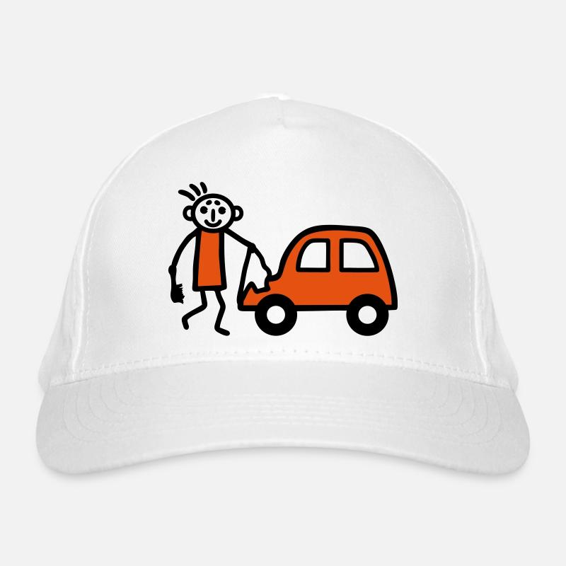 Strichmännchen Autowäsche - V2 Bio-Baseballkappe