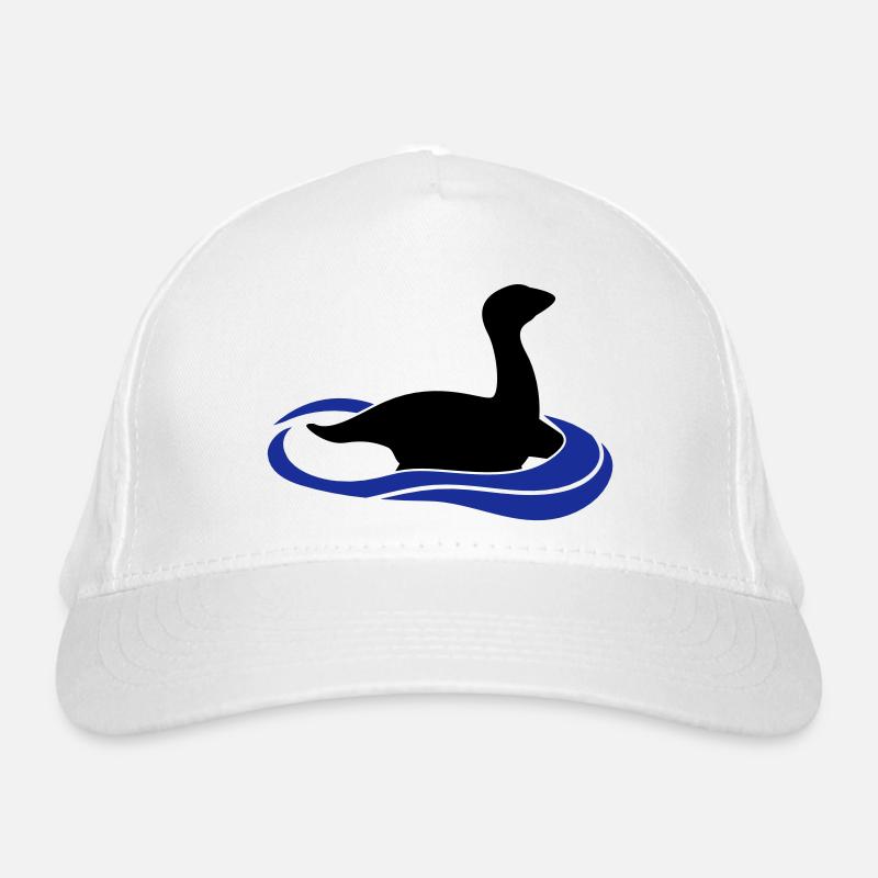 Dinosaurier Loch Ness Monster im Wasser - Bio-Baseballkappe - Weiß