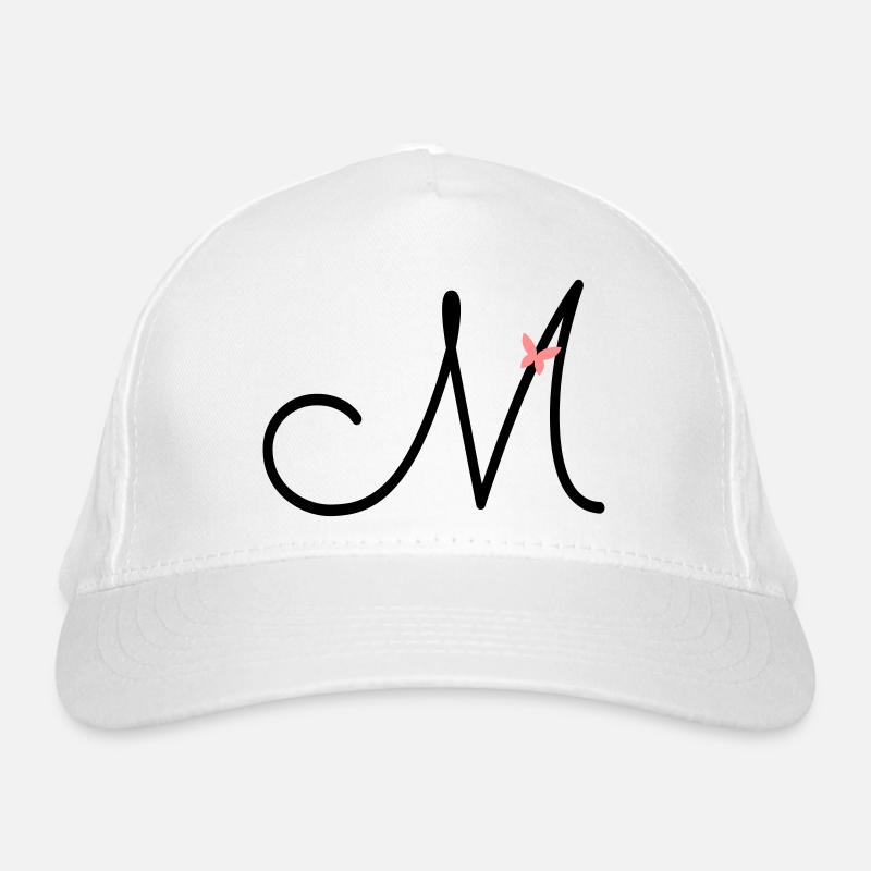 Lettre M Lettre initiale Papillon Casquette classique bio
