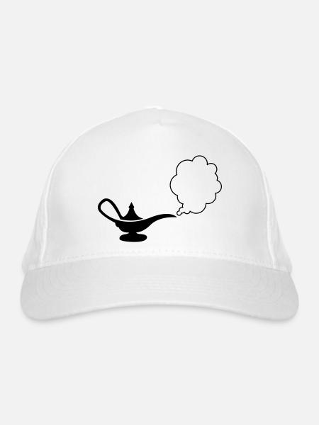 wunderlampe_01 - Bio-Baseballkappe - Weiß - Vorne