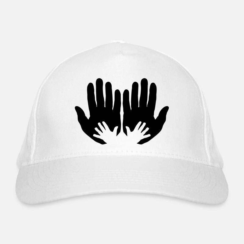 Open parents hands with children's hands Organic Baseball Cap
