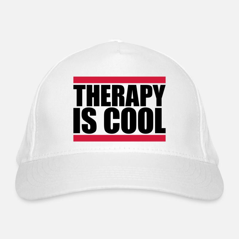 therapy is cool Zitat Bio-Baseballkappe